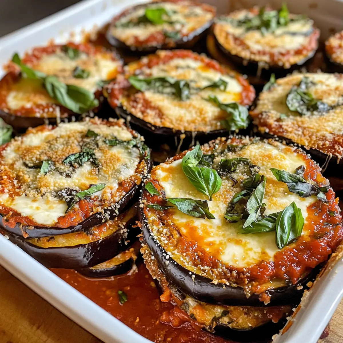 Auberginen-Parmesan-Stapel