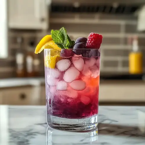 Zitronen-Heidelbeer-Mocktail