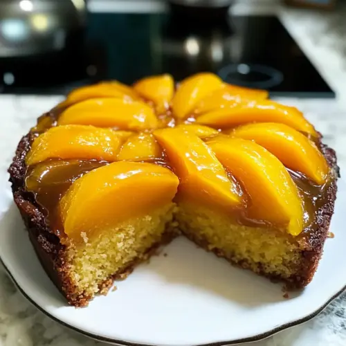 Mango-Kuchen mit umgekehrter Oberseite