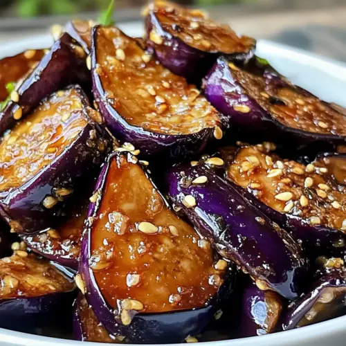 Klebriger Knoblauch-Aubergine