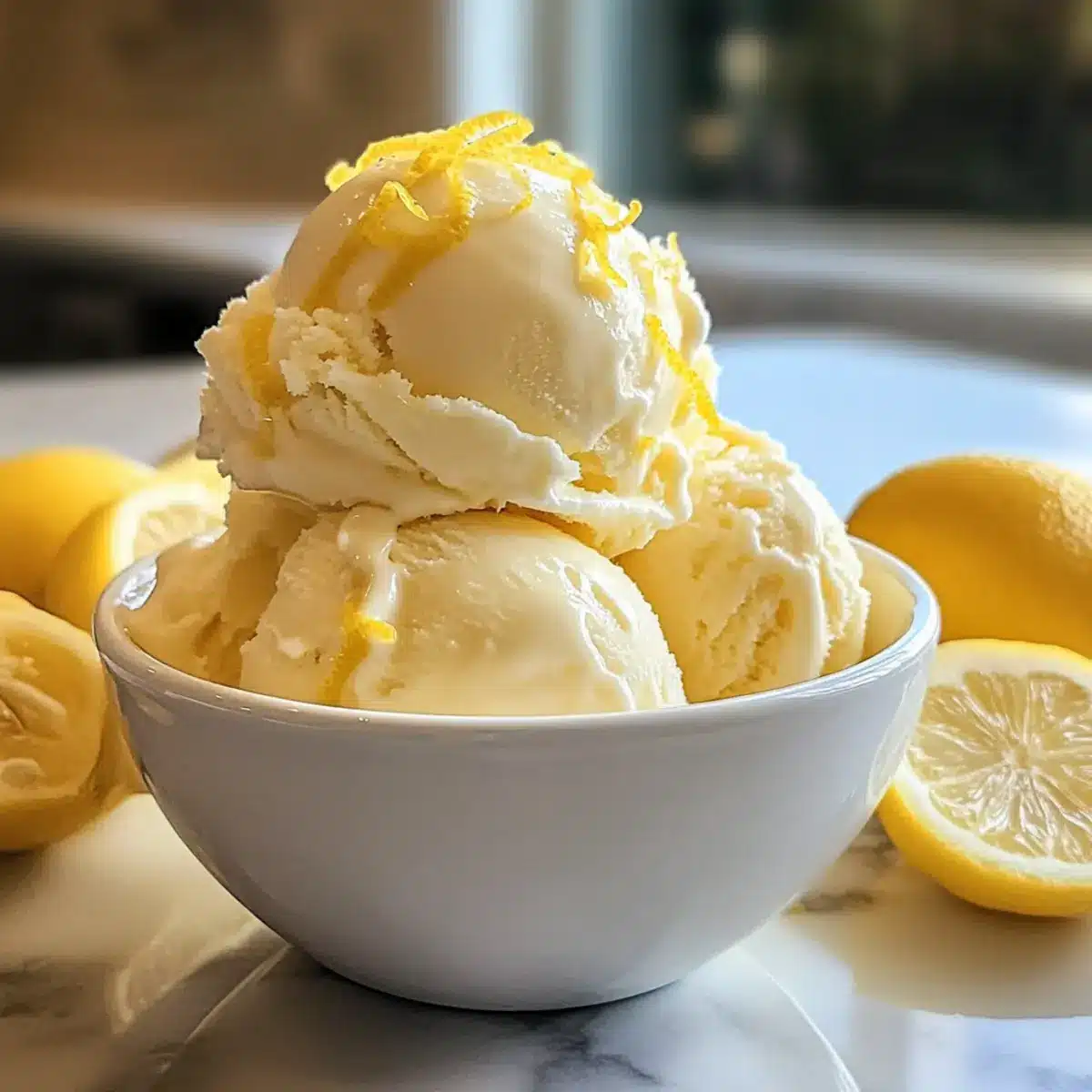 Cremige Zitroneneiscreme
