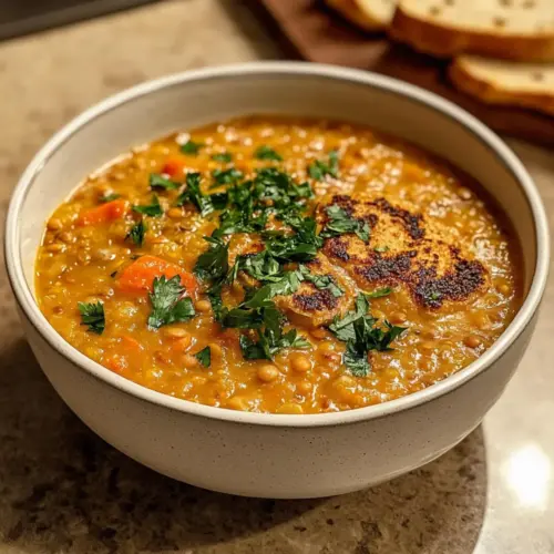 Zwiebel Rote Linsen Suppe