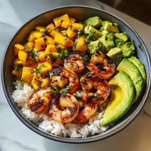 Shrimp und Avocado Schüssel