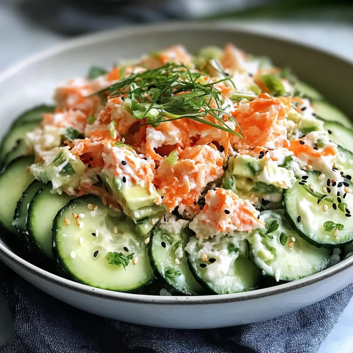 Kalifornische Rolle Gurkensalat