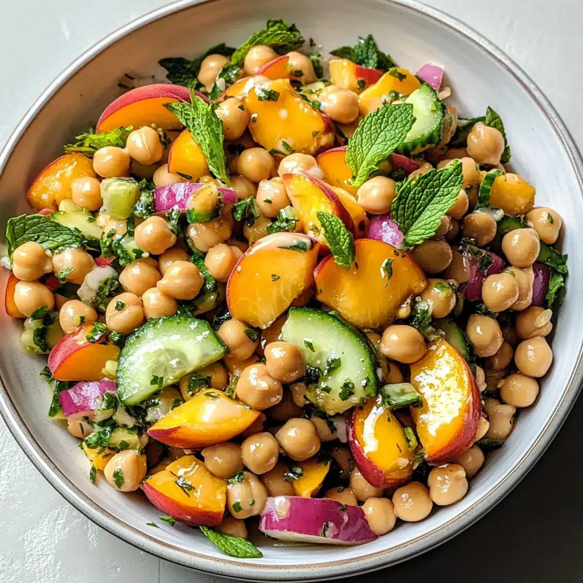 Kichererbsen-Pfirsich-Salat