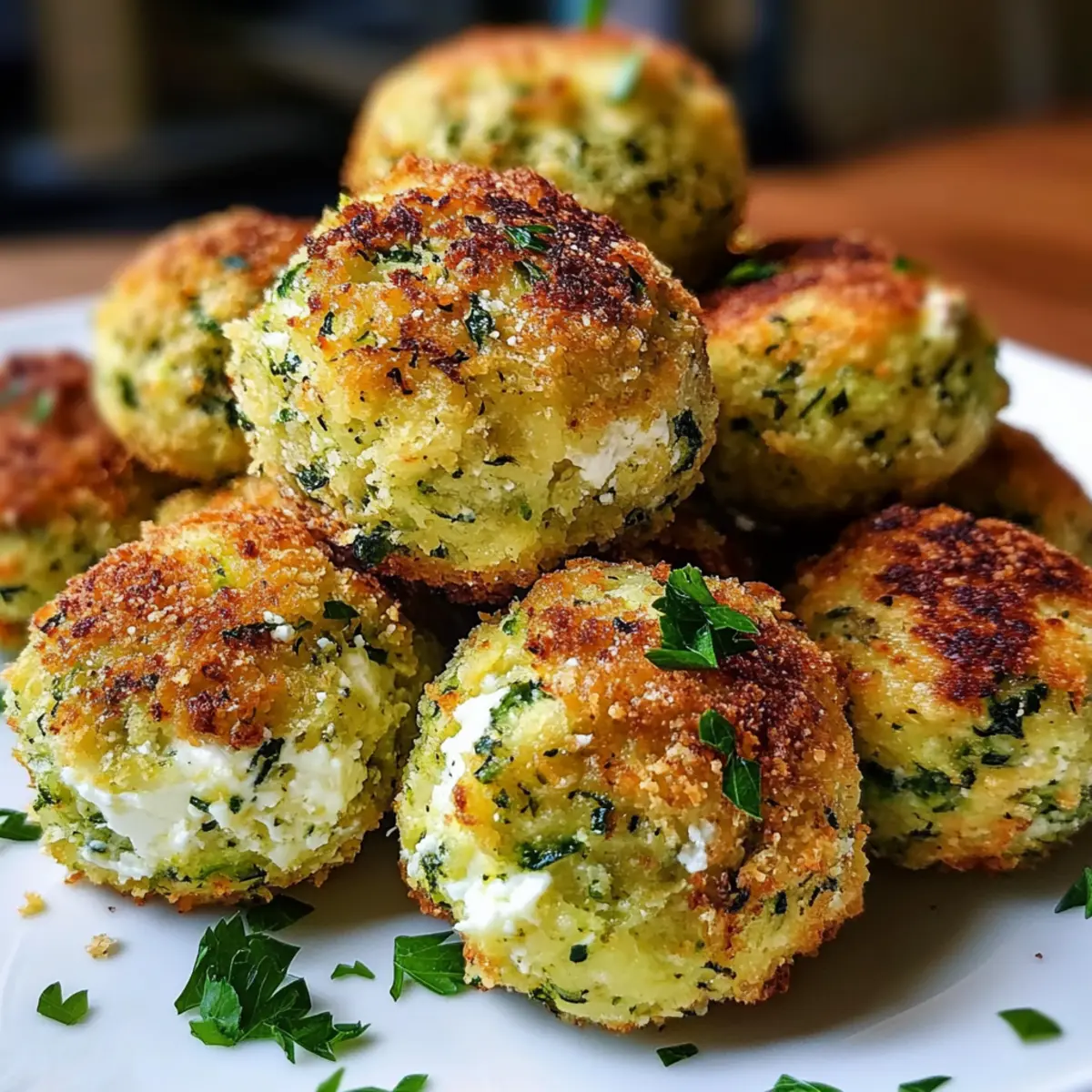 Krispige Zucchini-Feta-Bällchen