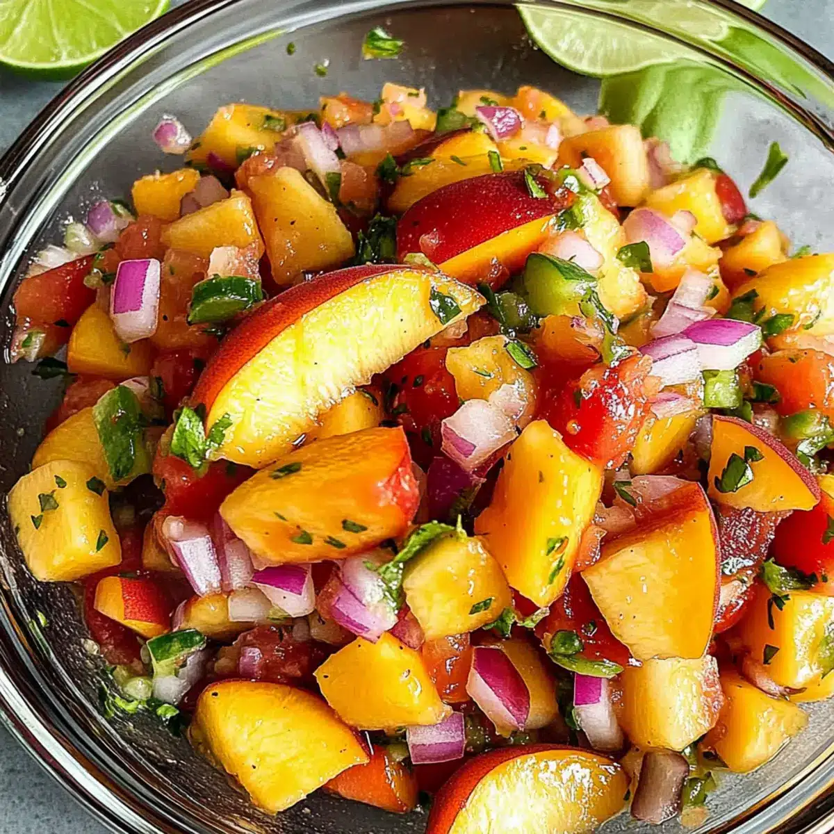 Frischer Pfirsichsalsa