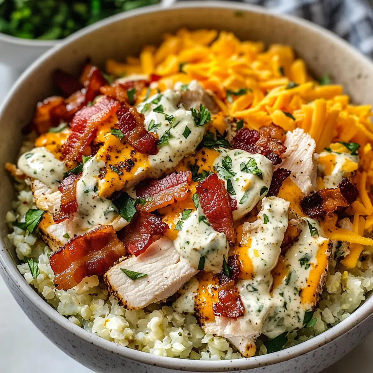 Keto Hähnchen Rindfleisch Bacon Ranch Schalen