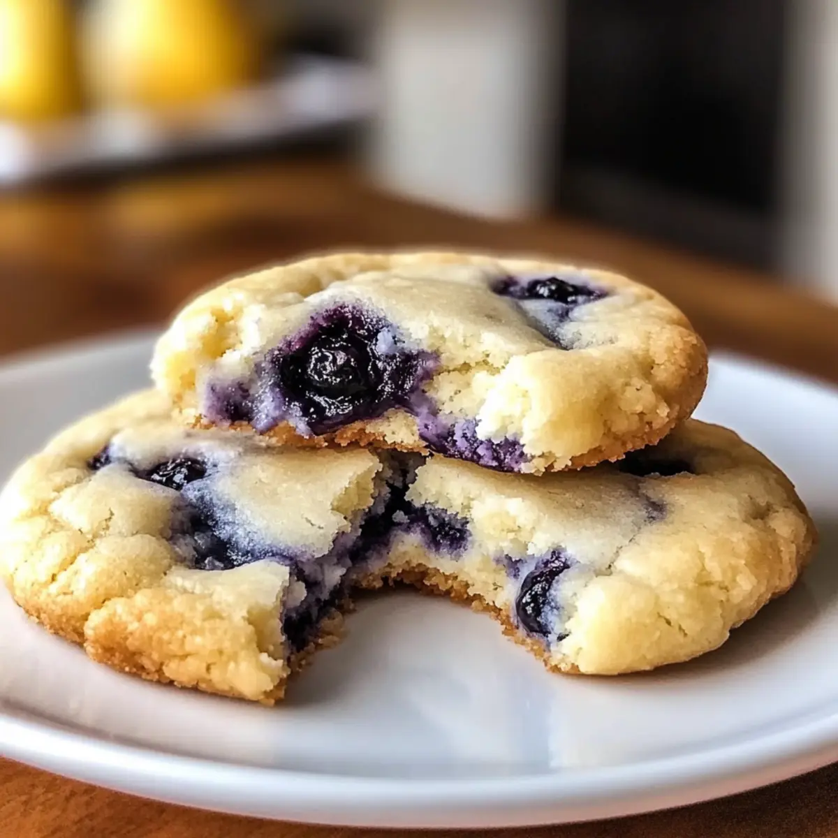 Zitronen Blaubeer Käsekuchen Kekse