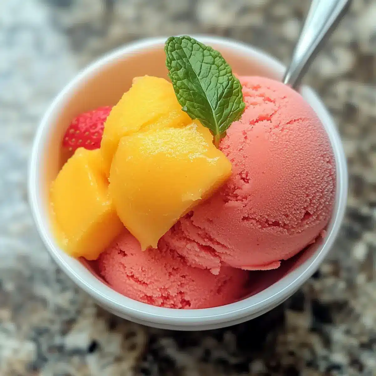 Mango Erdbeer Sorbet
