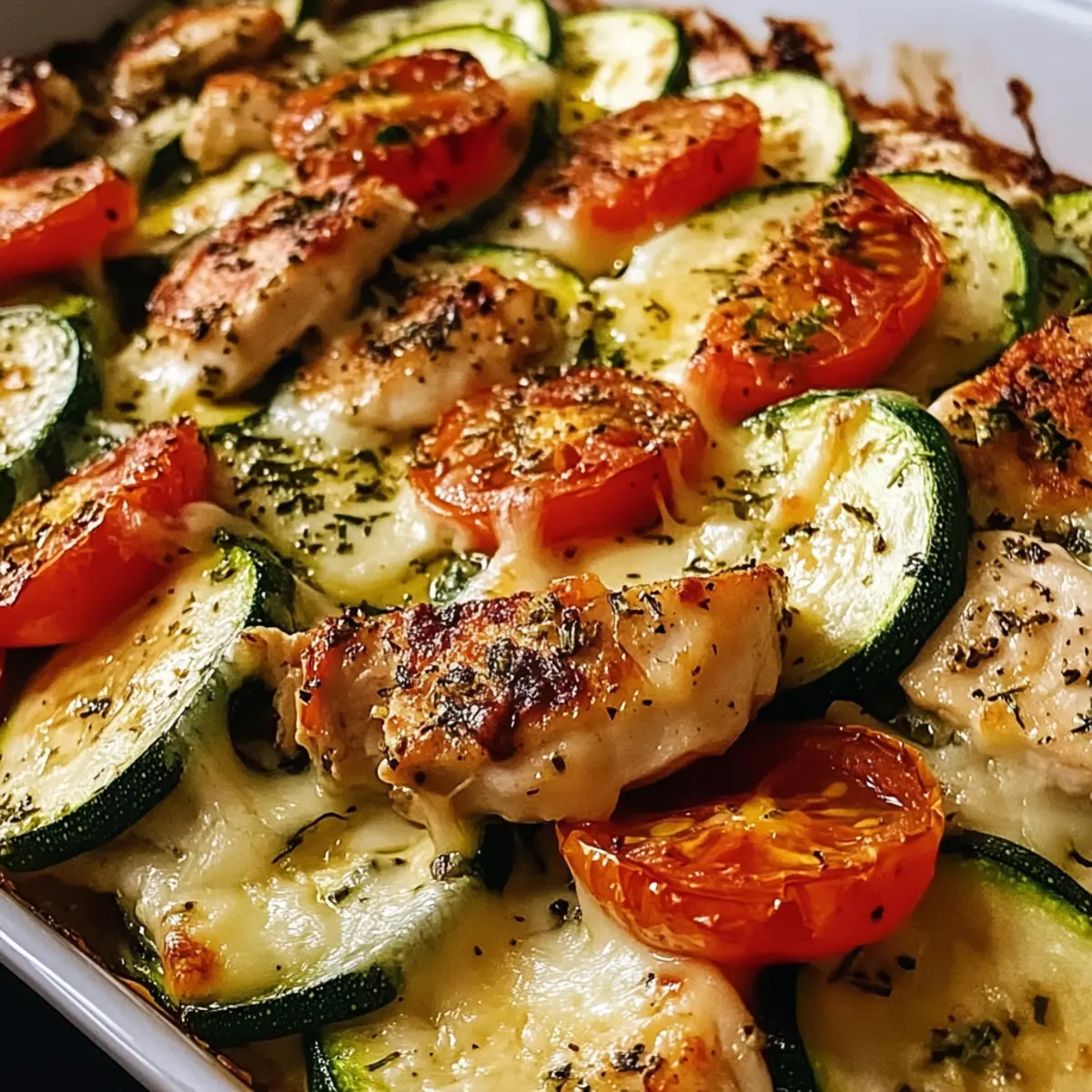 Mediterraner Hähnchen-Zucchini-Auflauf