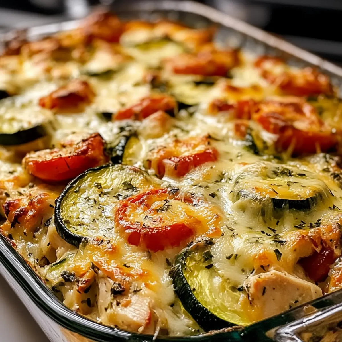 Mediterraner Hähnchen-Zucchini-Auflauf