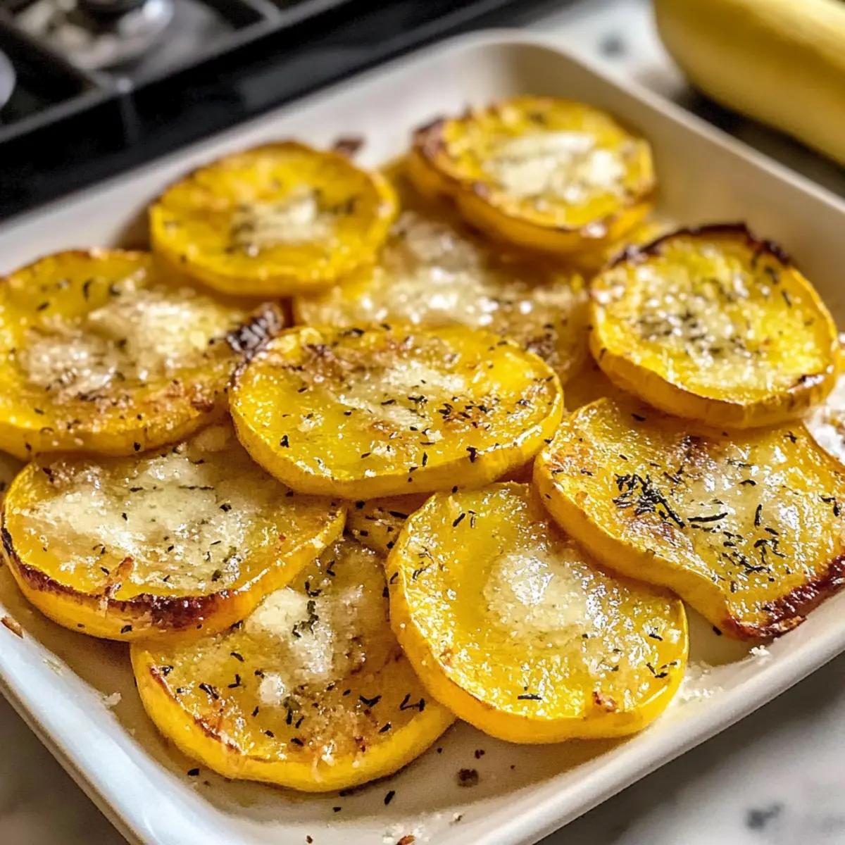Parmesan gebackene gelbe Zucchini