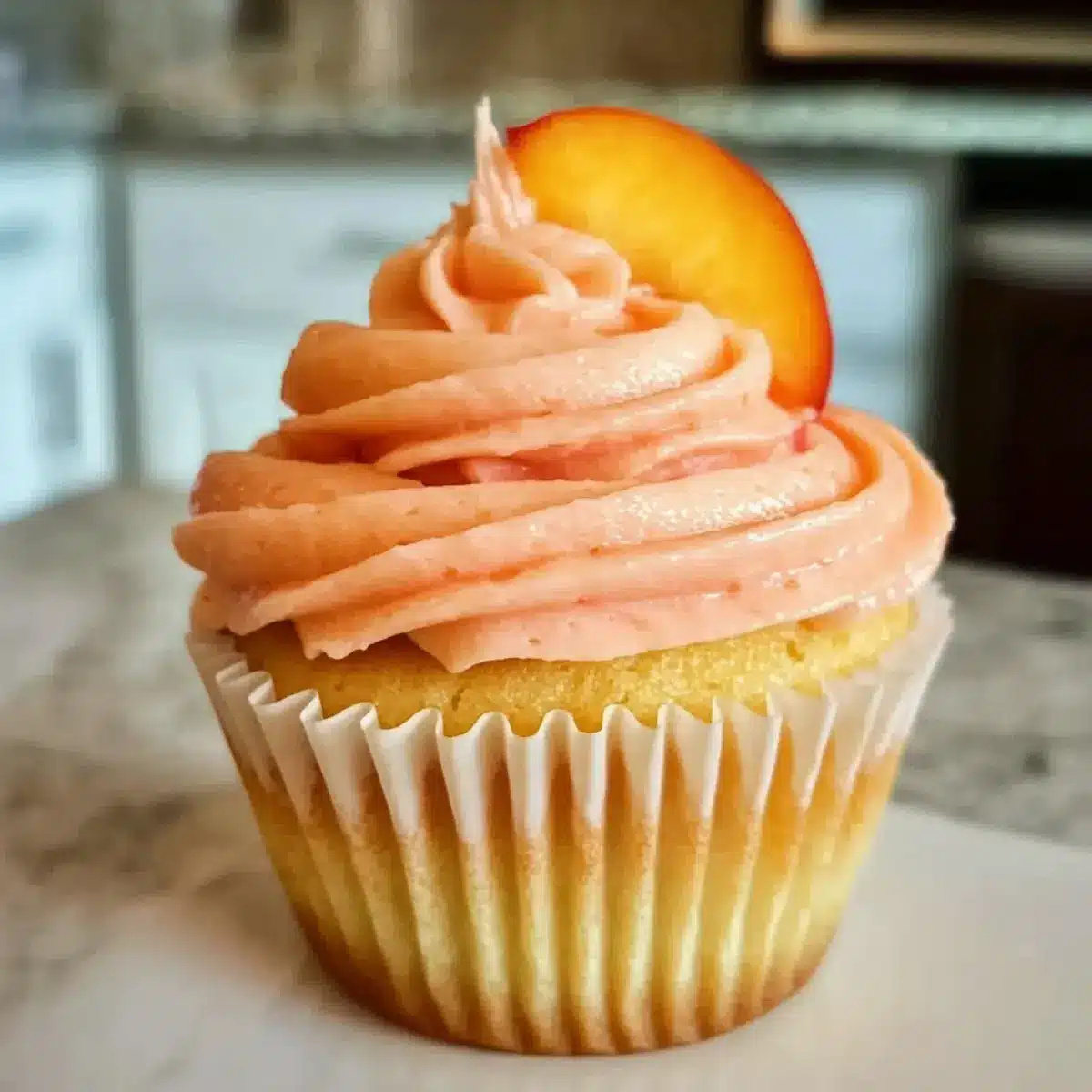 Pfirsich- und Sahne-Cupcakes
