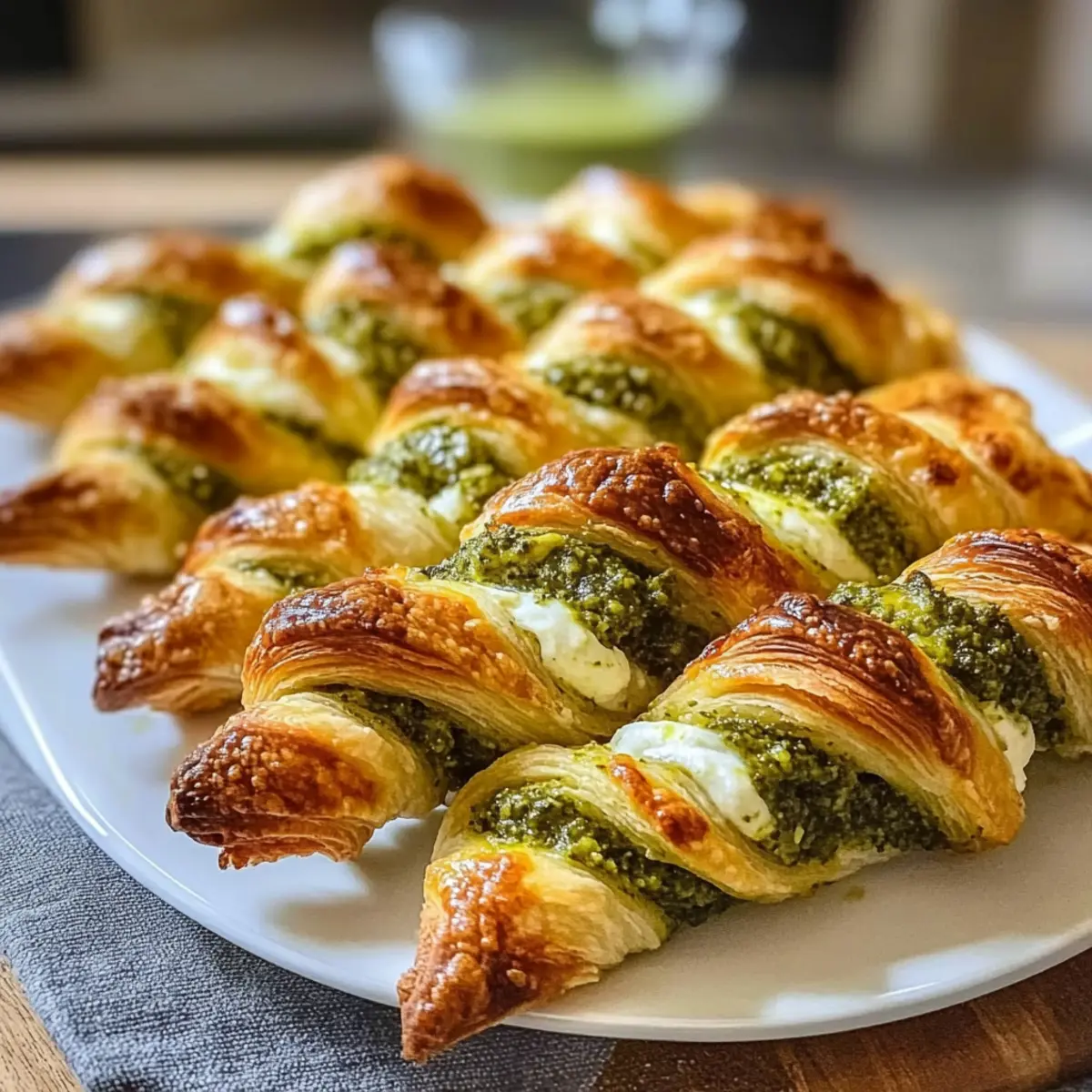 Pesto-Drähte mit Mozzarella
