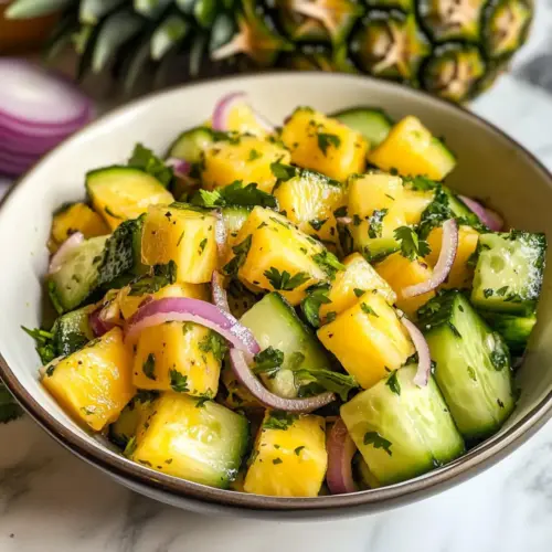 Ananassalat mit Gurke