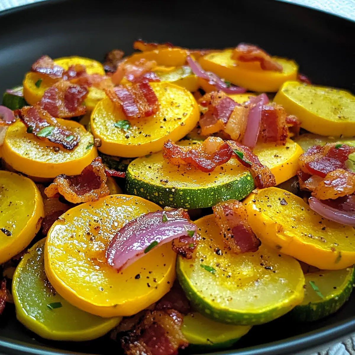 Sommer-Kürbis mit Speck & Zwiebel