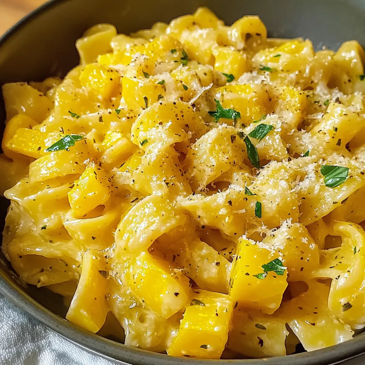 Gelbe Kürbis-Pasta