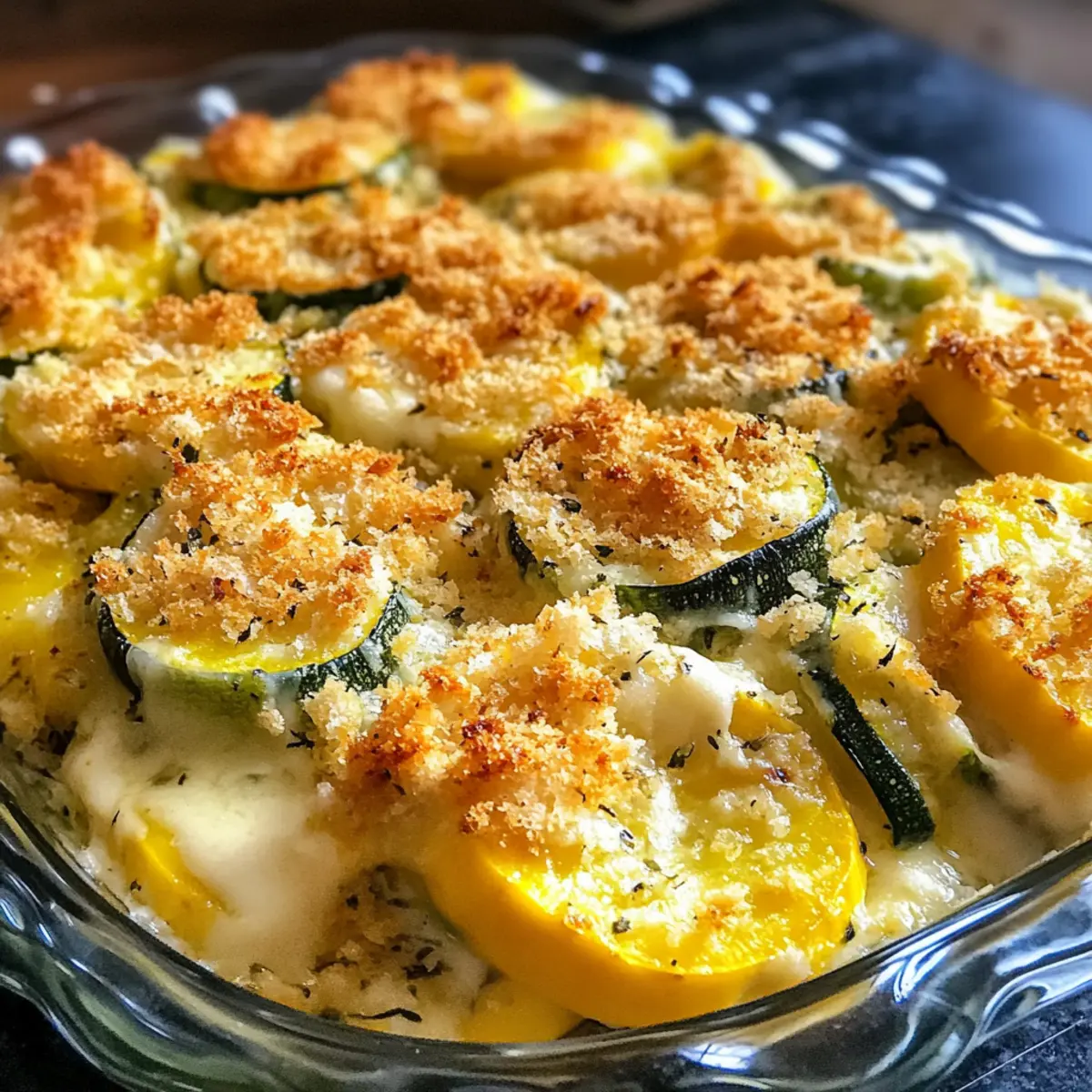 Gelbe Zucchini- und Zucchiniauflauf