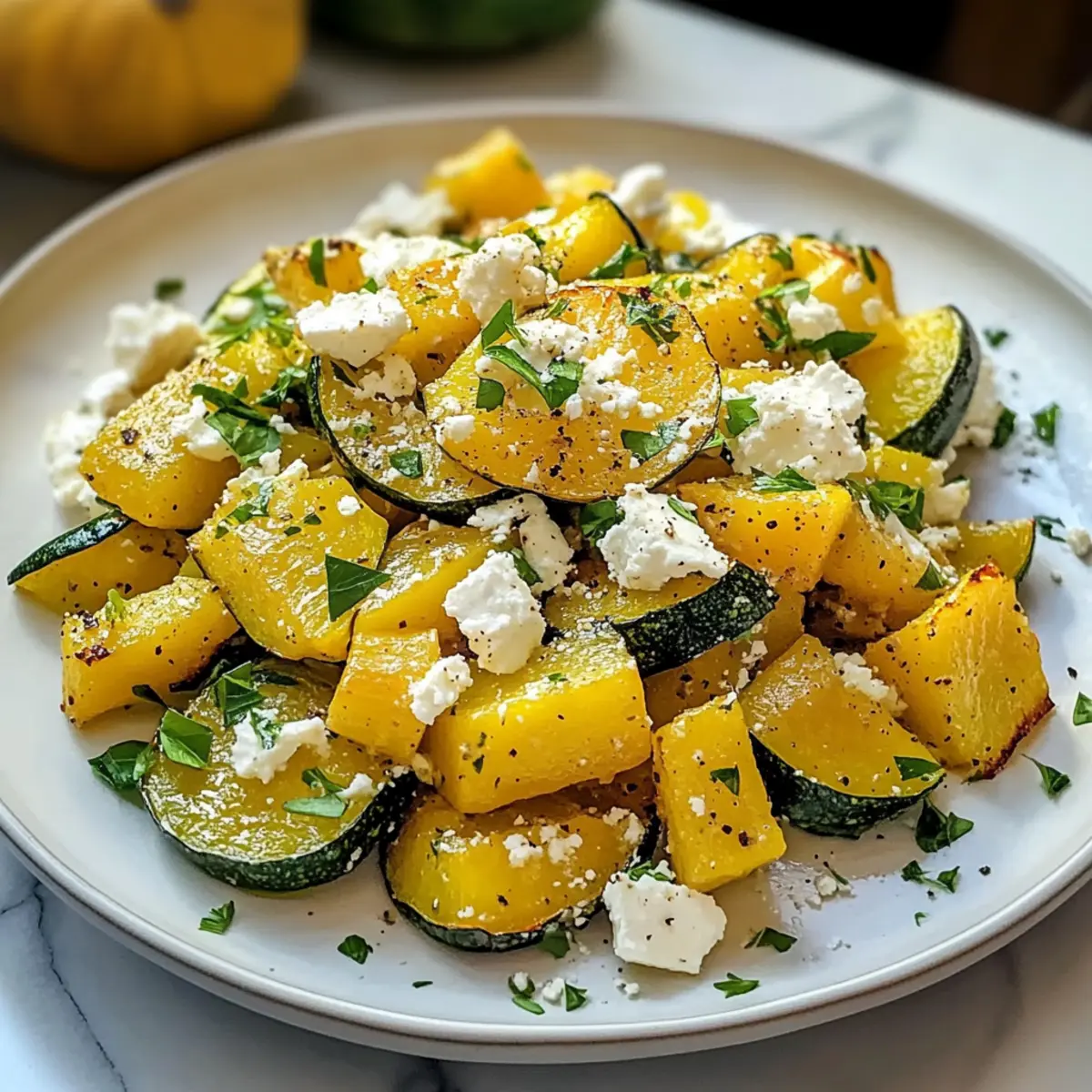 Gelbe Zucchini mit Feta