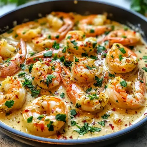 Cremige Kokosnuss-Knoblauch-Garnelen