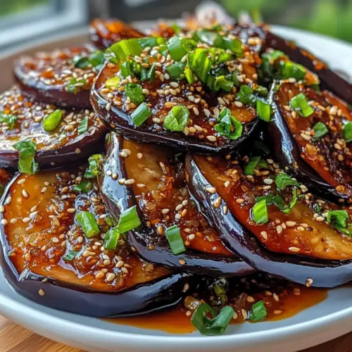 Unwiderstehlicher Klebriger Knoblauch-Aubergine