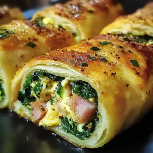 Spinat Schinken Frühstücksrollen