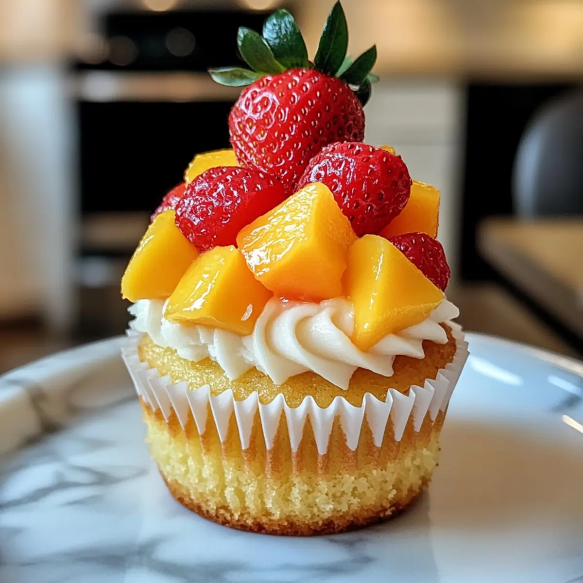 Erdbeer-Mango-Cupcakes